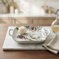 BR2011 Magnolia 9"Sqr Dish W-H 8-48c