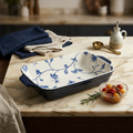 BR2033 Blue Peony 9"Baking Dish 24c