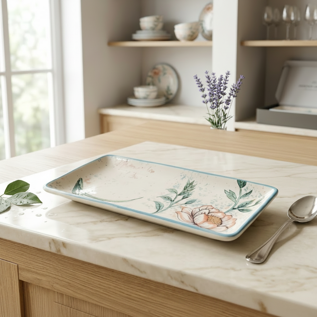 BR2051 Magnolia 10"Rect Dish 32c