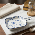 BR2057 Blue Peony 9"Sq Plater W-H 8-48c
