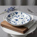 BR2061 Blue Peony 9.75"Rd Dish W-H 36c