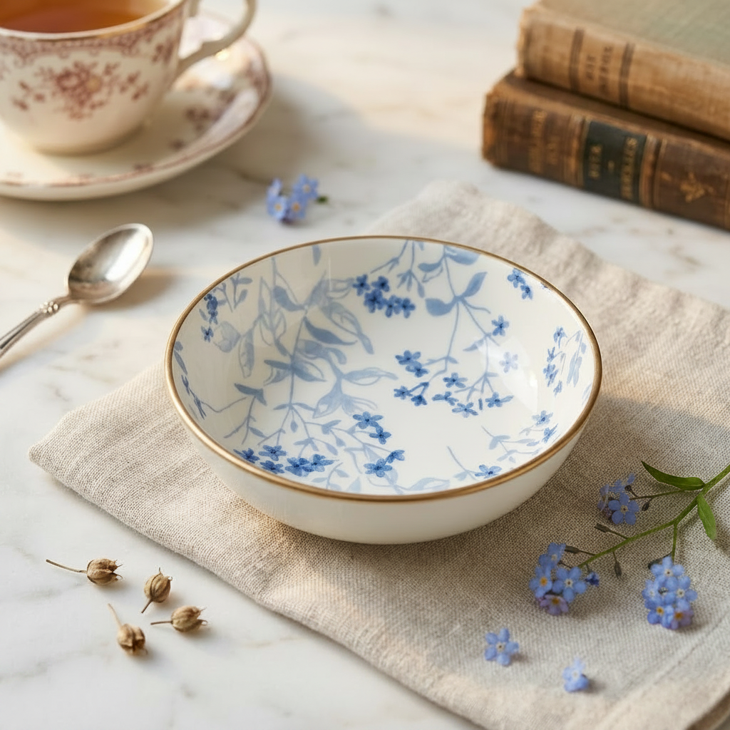 BR2066 Blue Myosotis 4"Sauce Dish 240c