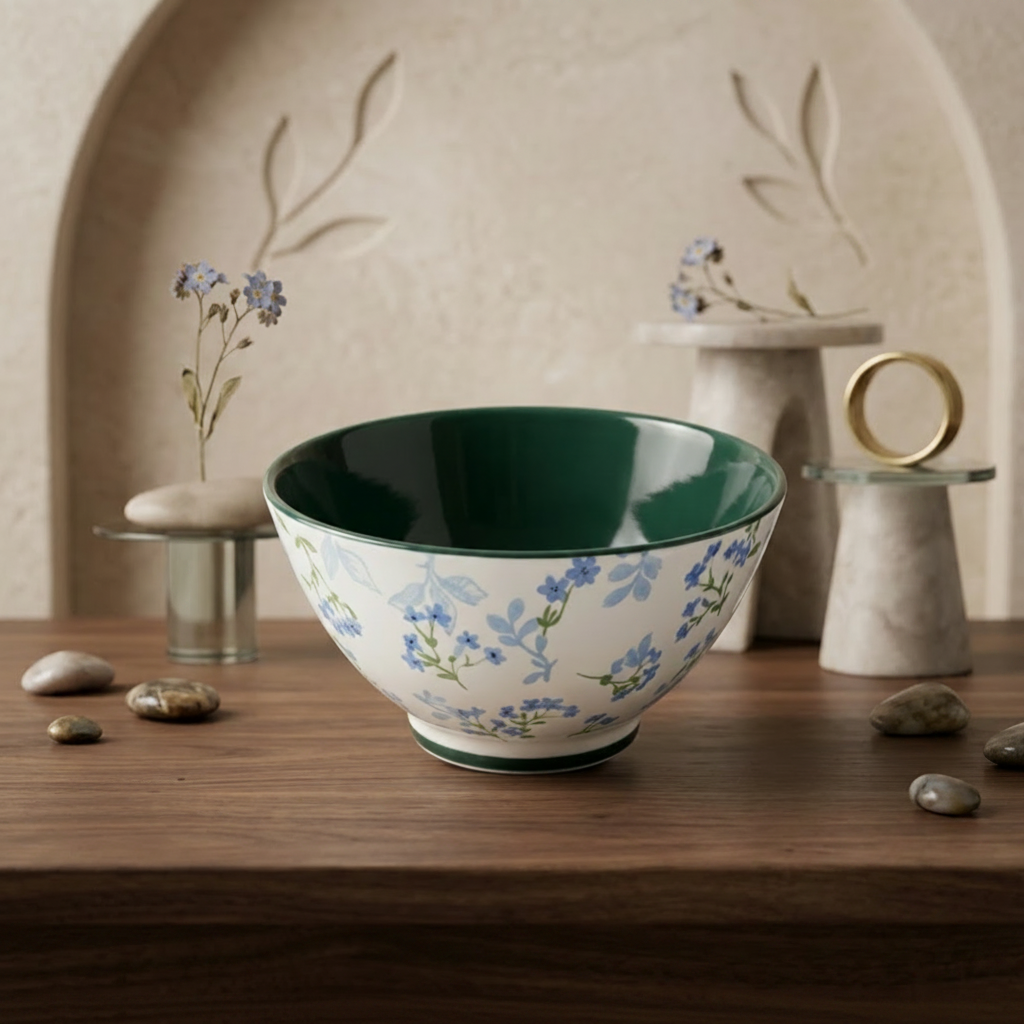 BR2070 Blue Myosotis 8"Rd Bowl 20c