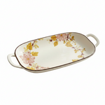 BR2073 Pink Floral 14"OvalDish W-H5-15c