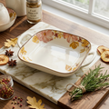 BR2074 Pink Floral 9"Sqr Dish W-H 8-48c