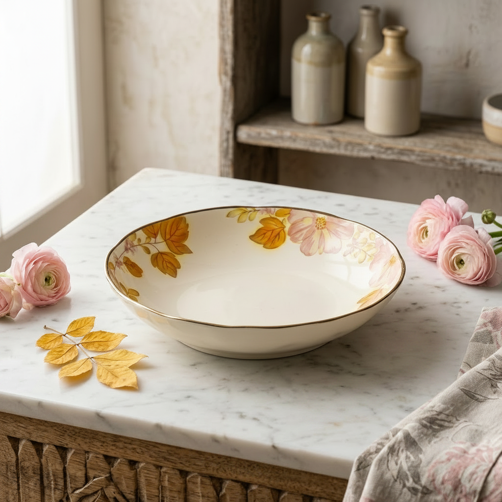 BR2076 Pink Floral 8"Soup Plate 8-48c