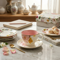 BR2082 Pink Floral 2Pcs CupSet 300ml 64c