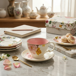BR2082 Pink Floral 2Pcs CupSet 300ml 64c