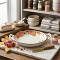 BR2084 Pink Floral 9.75"Rd Dish W-H 36c