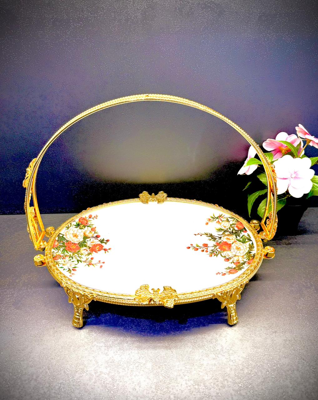 BR5034 Round Flate Basket Tray 8c