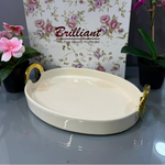 BR5043 12.5"Oval Plate With Handle (G)8c