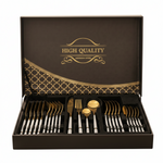 HB-A01-3W Cutlery Set 24Pcs G+White 12c