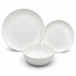 Danny Home Premium Minimalist White Round Porcelain Dinner Set (12Pcs) – Microwave & Dishwasher Safe Tableware