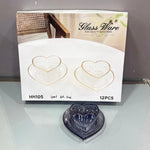 CG153 Heart-S 6Pcs Bwl&Dish Set B-Rim 8c