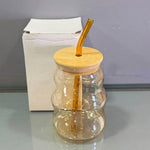 CG259 Glass With Straw Cup  Amber