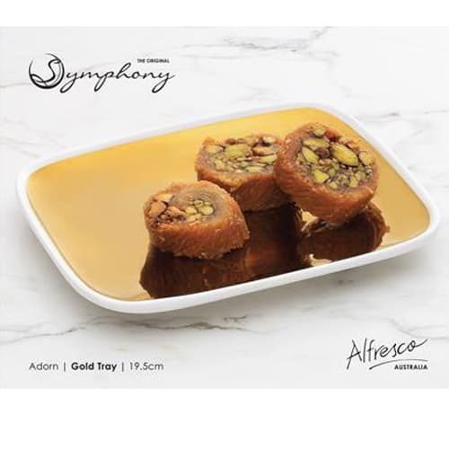 SY8001 19.5cm Rect Gold Tray Symphny 36c