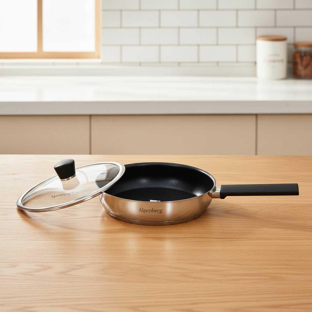 HP58 24cm SS Fry Pan With Glass Lid