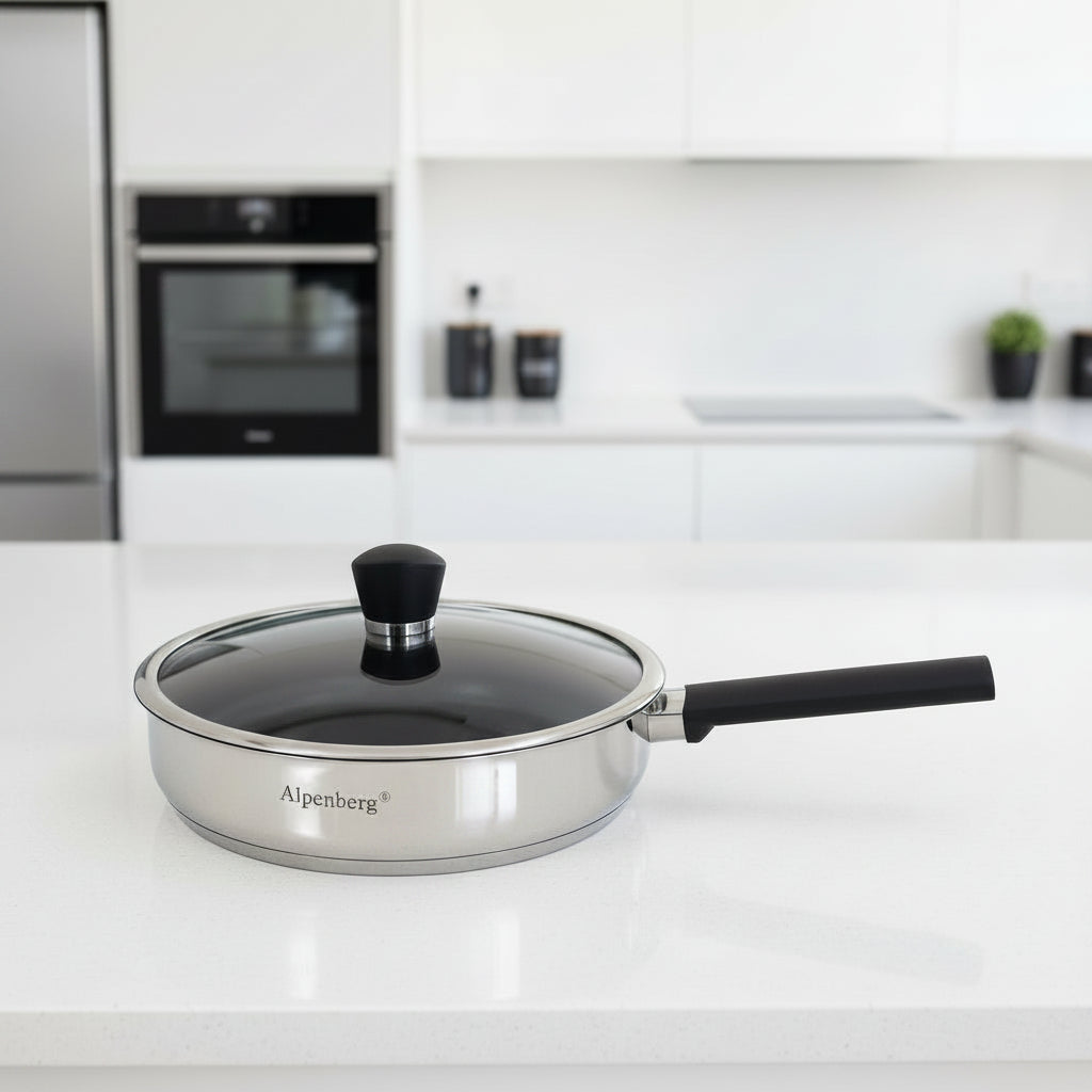 HP60 Fry Pan 28cm SS Fry Pan With Glass Lid