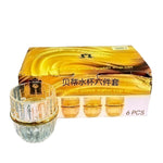 CG173 Glass 4Pcs Set Tp+Gold Edge