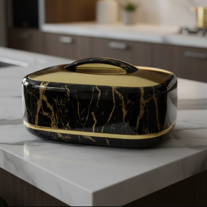 775ZG/G 5.5Ltr Rect Black+Gold Hot Pot 6c