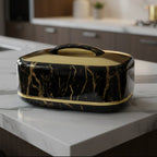775ZG/G 5.5Ltr Rect Black+Gold Hot Pot 6c