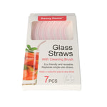STR03 7Pcs Glass Straw Set 0.8x20cm 96c