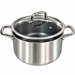 OSFE Premium Stainless Steel Honeycomb Stew Pot with Glass Lid – 24cm