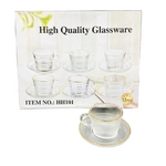 CG108 6Pcs Cup&Saucer Set Gold 12c