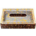 Premium Gold Flake Rectangular Tissue Box Holder