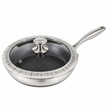 OSFE Premium Tri-Ply Stainless Steel Frying Pan with Glass Lid – 20cm