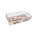 Danny Home 30.5cm Tropical Palm Leaf Ceramic Baking Dish (ASC008-KP2) | 12" Rectangular Casserole & Lasagna Pan