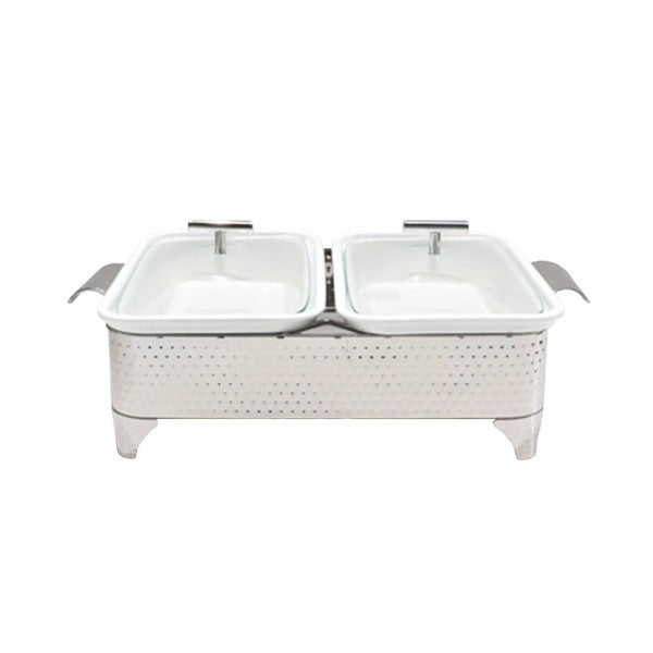 BR0011 TWIN 12"RECT CASEROLE W-CANDLE 2c