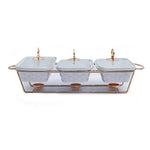 BR0249 3pcs 9"Rect Cassrole Wth Hang Lid 4c