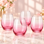Danny Home345ml Pink Ombre Stemless Water & Juice Glass Set (4-Piece) set  CB25-11