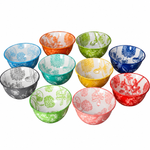 Danny Home 4.75" Porcelain Floral Dinner & Dessert Bowl Set – 10 Pcs