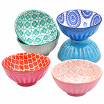 Danny Home 4.75" Bohemian Printed Ceramic Dessert & Snack Bowl Set