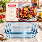 Danny Home 3-Piece Clear Glass Casserole & Baking Dish Set for Oven & Microwave ( 1Litr, 2.2Litr, 3Litr)