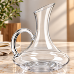 Premium 1.9L Wide-Base Crystal Glass Wine Carafe Decanter – Handled Rapid Aerator