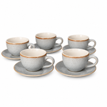 Nordic Style Ceramic Tea & Espresso Cup Set (6 Cups + 6 Saucers, 120ml)