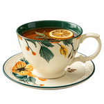 Brilliant Primrose Ceramic Tea Cup and Saucer Set 300ml – Vintage Floral 2-Piece Tea Set