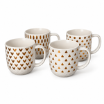 Danny Home 400ml Ceramic Coffee Mug – Gray & Gold Geometric Pattern Drinkware