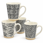 Danny Home 400ml Abstract Monochrome Porcelain Coffee Mug (400ml)