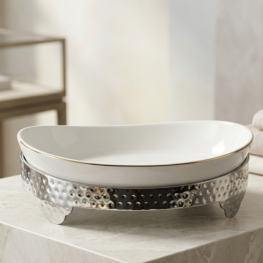 BR0015 11" OVAL BOWL WITH STAND 6c