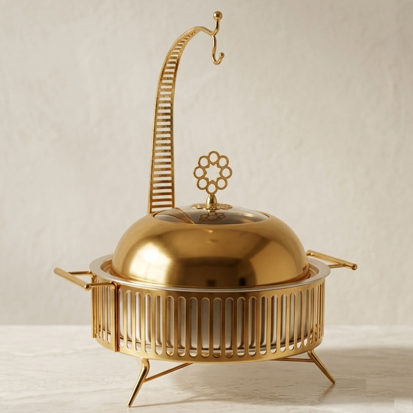 BR0019 6L BUFFET DISH WITH CANDLE 2c