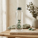Danny Home Modern 750ml Clear Glass Drinks Bottle – Green leak-Proof Water Bottle