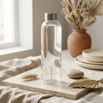 Danny Home 550ml Glass Water Bottle with Airtight Stainless Steel Cap Leak-Proof Travel Bottle