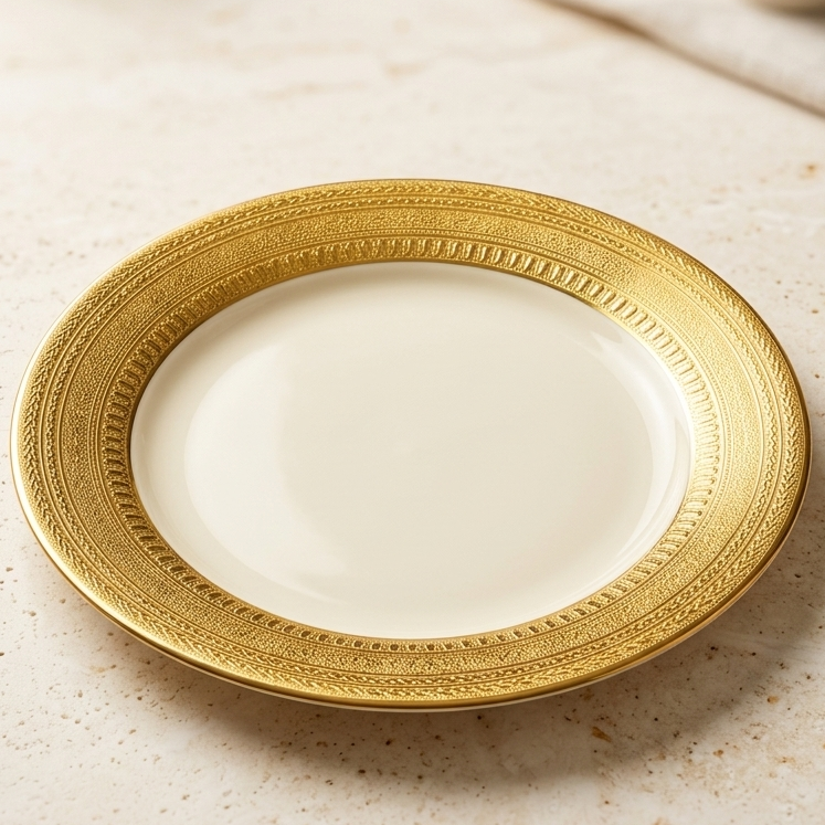 BR0022 10.25"ROUND PLATE G-WHITE 24c