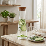 Danny Home Elegant Glass Carafe Bottle with Natural Cork Lid (7x27cm)