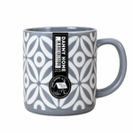 Modern Grey Geometric Patterned Porcelain Coffee Mug 350ml – Embossed Nordic Tea Mug STB46-16