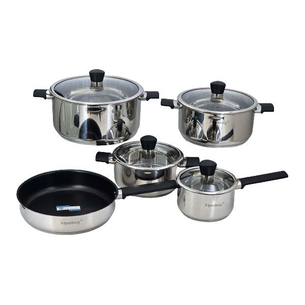 HP73 10Pcs Cook Set SS With Glass Lid